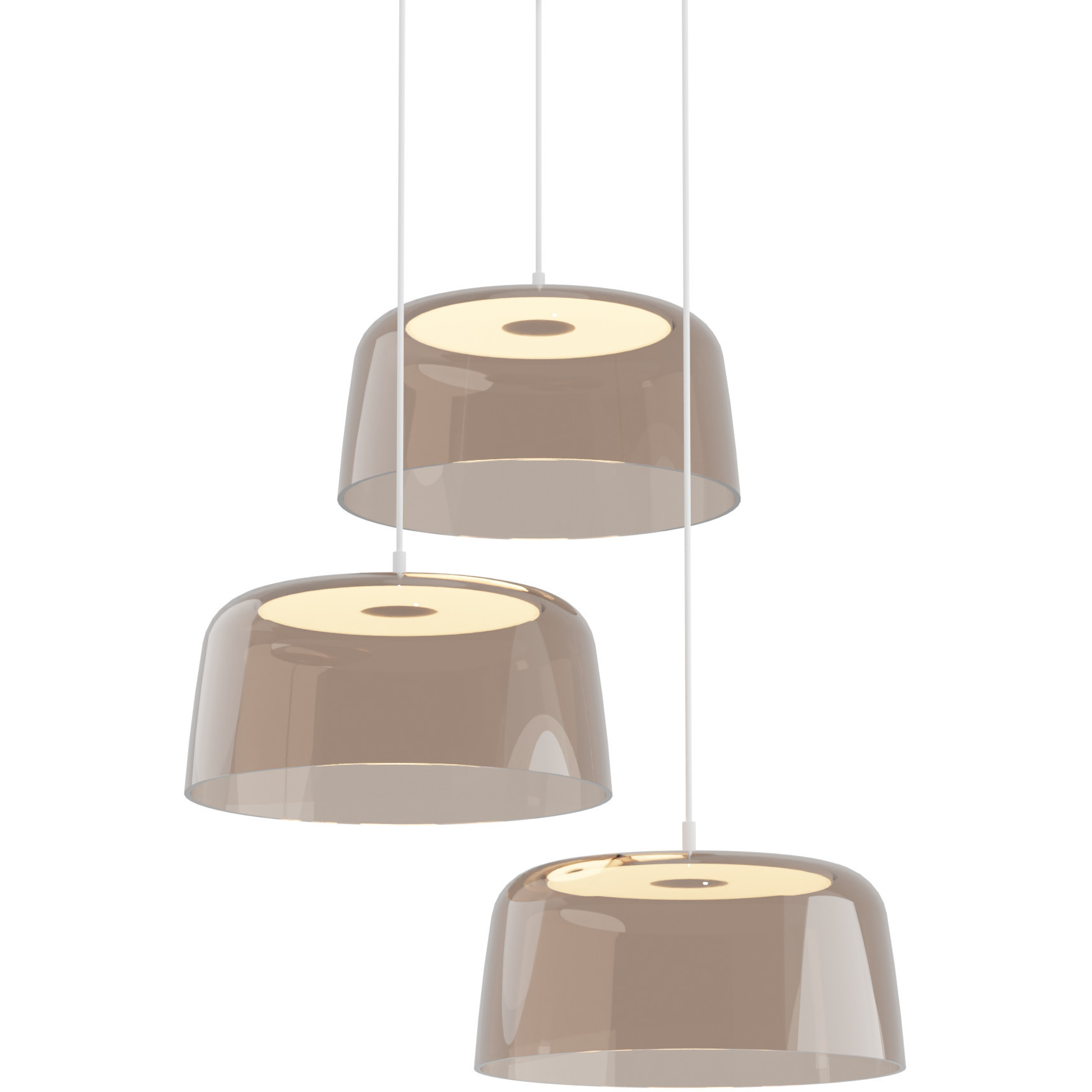 Yurei LED 30 inch Matte White Pendant Ceiling Light in Acrylic Tea Brown